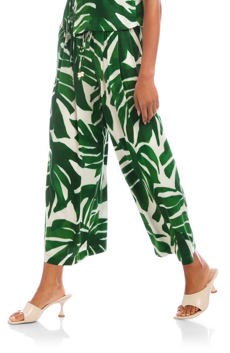 FIFTEEN TWENTY Etta Wide Leg Crop Drawstring Pants, Alternate, color, Print