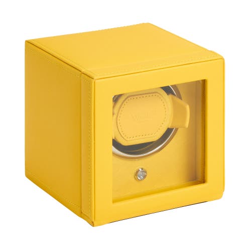 Wolf Cub Single Watch Winder With Cover In Yellow
