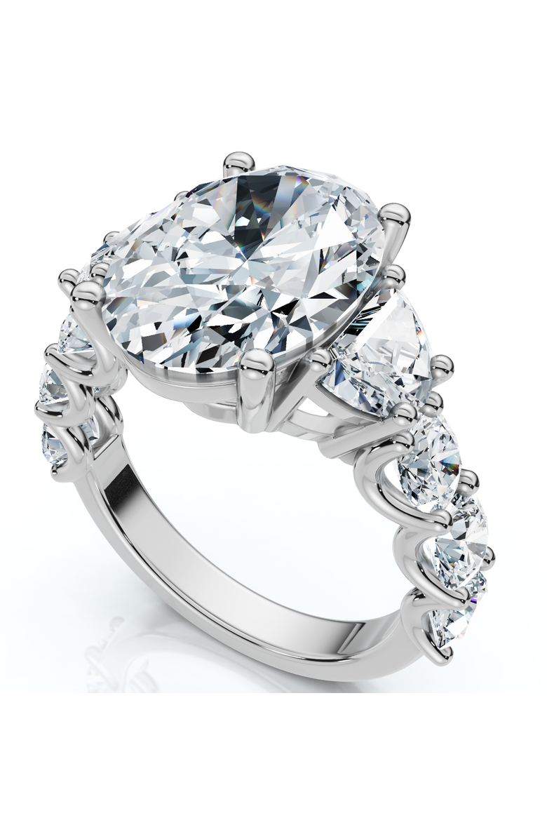 Bliss Diamond Certified 7 1/2Ct Laura Diamond Engagement Ring (5Ct Center) 14k Gold Lab Grown, Alternate, color, 14K White Gold
