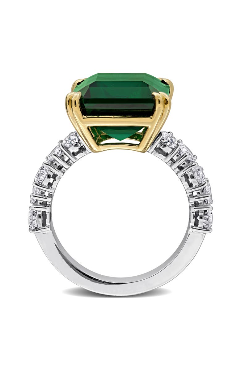 Julianna B. Lab-Created Emerald & Diamond Cocktail Ring 18k, Alternate, color, Emerald