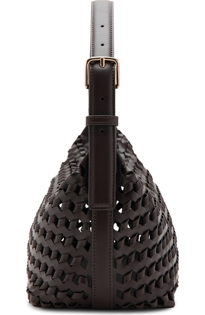 MANGO Braided Faux Leather Shoulder Bag, Alternate, color,