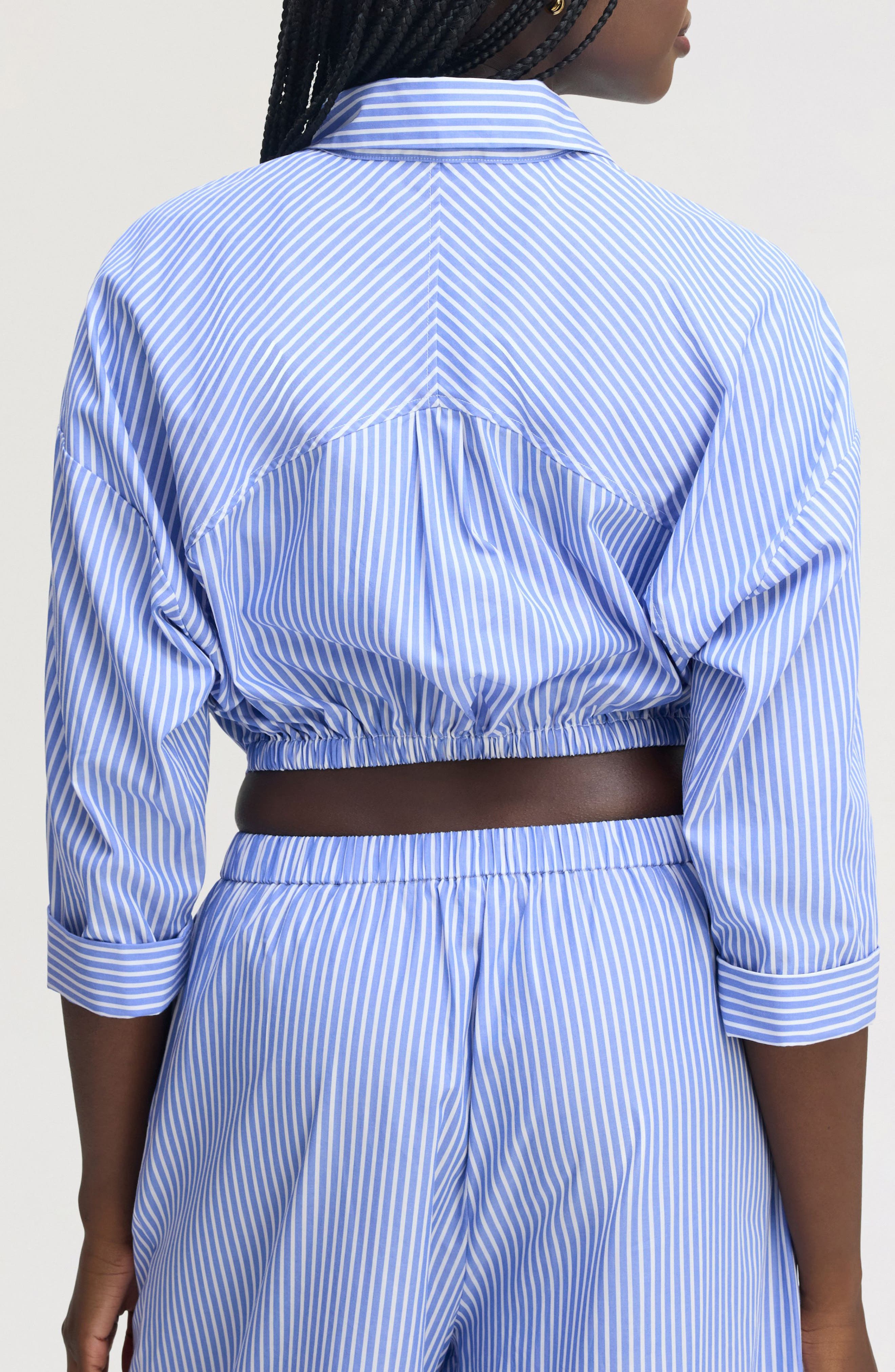 Stripe Cotton Button-Up Shirt - image 2