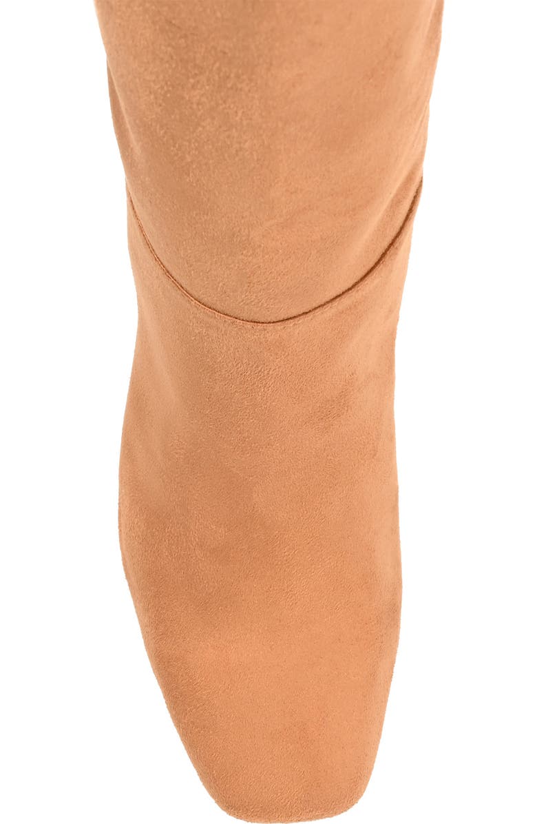 Journee Collection Elisabeth Croc Embossed Tall Boot, Alternate, color, Tan