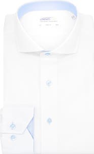 Lorenzo Uomo Trim Fit Herringbone Cotton Dress Shirt
