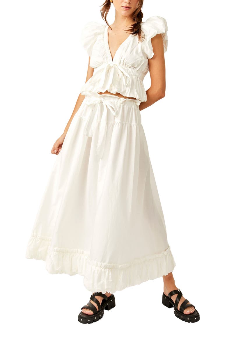 Free People Bring the Bubble Tie Waist Crop Top, Alternate, color, 