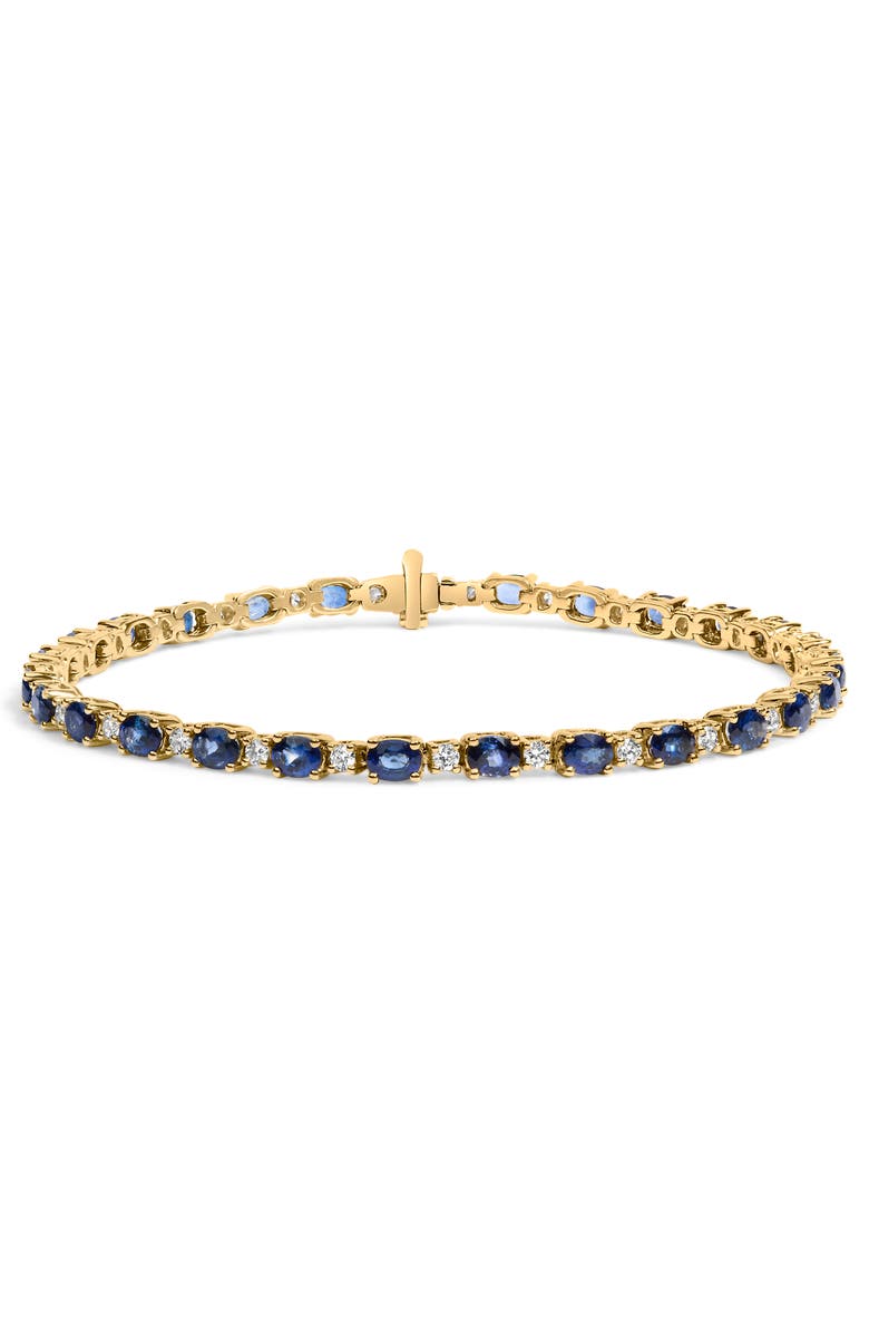Haus of Brilliance 18K Gold 3/4 Ct Diamond & 5 1/3 Ct Sapphire Link Bracelet, Main, color, Yellow