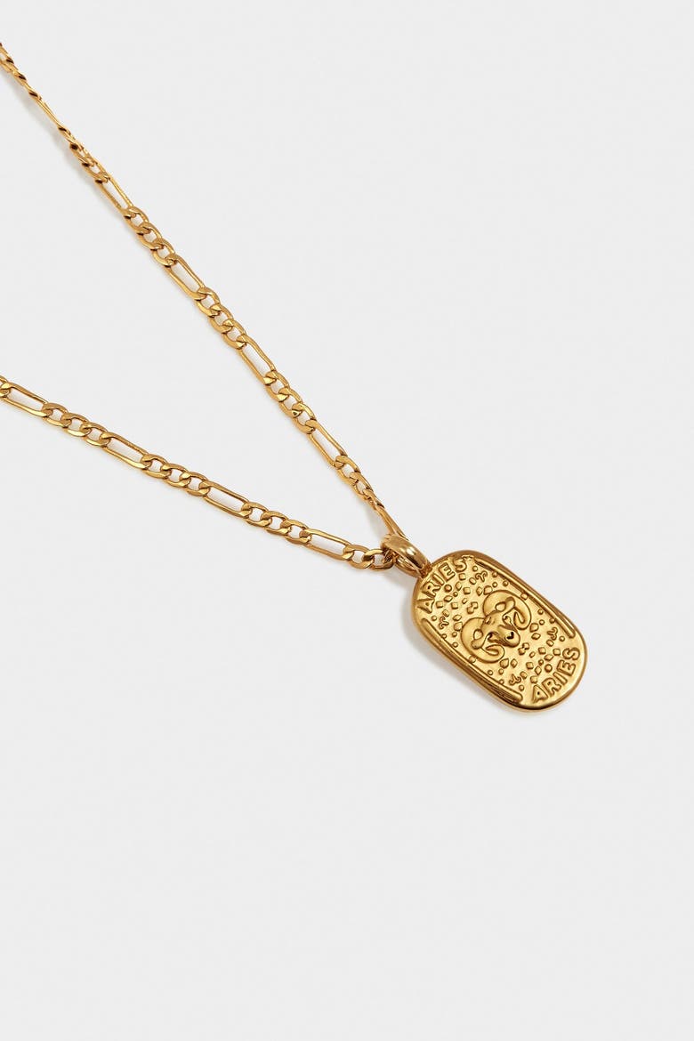 'Aries' Waterproof Gold Zodiac Necklace, Alternate, color, GOLD