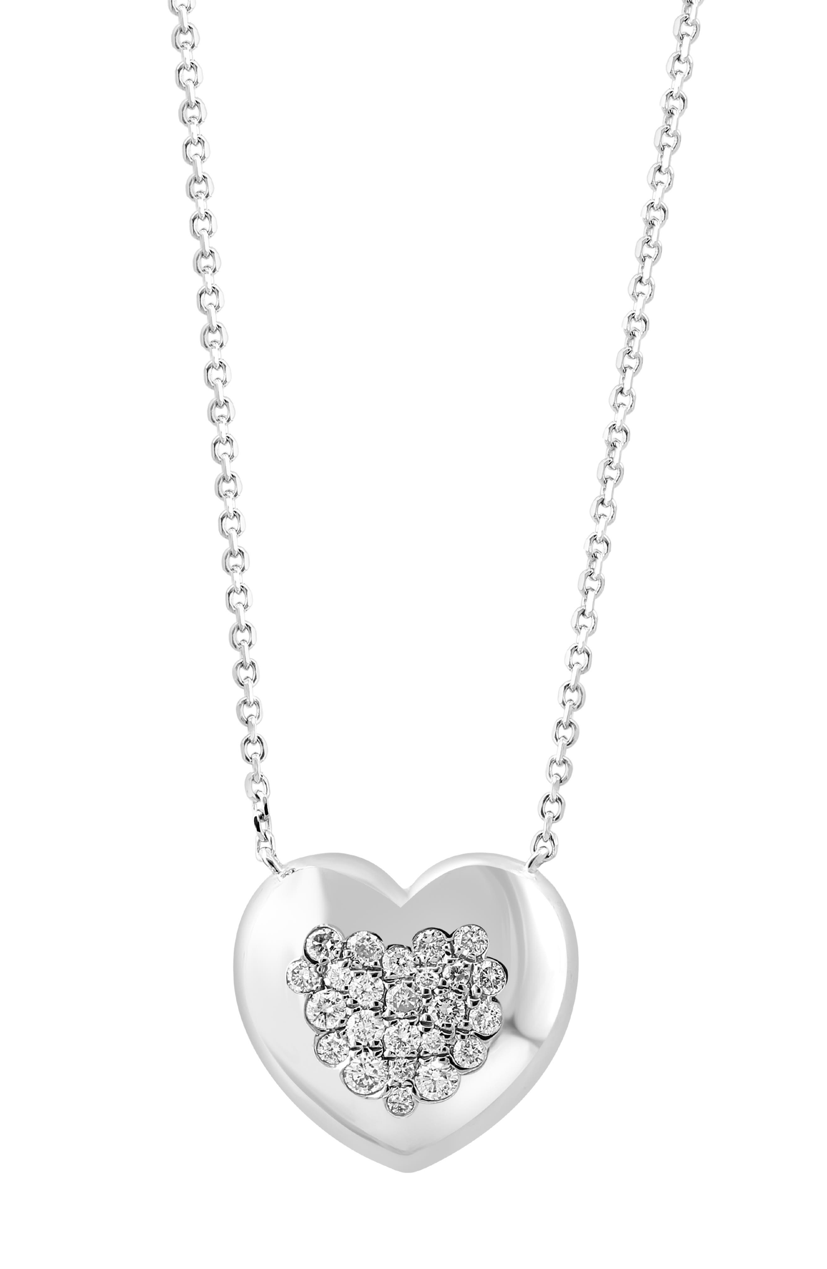 EFFY Sterling Silver Diamond Heart Pendant Necklace