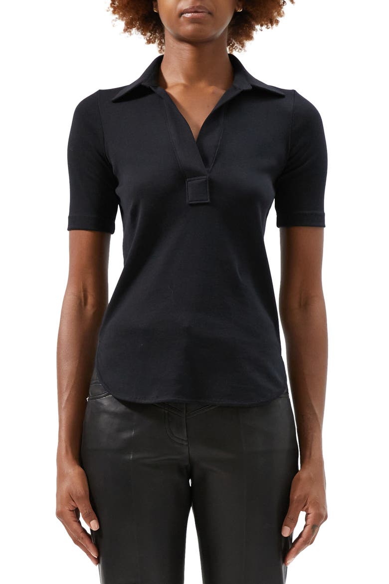 Skinny Cotton Polo, Main, color, BLACK