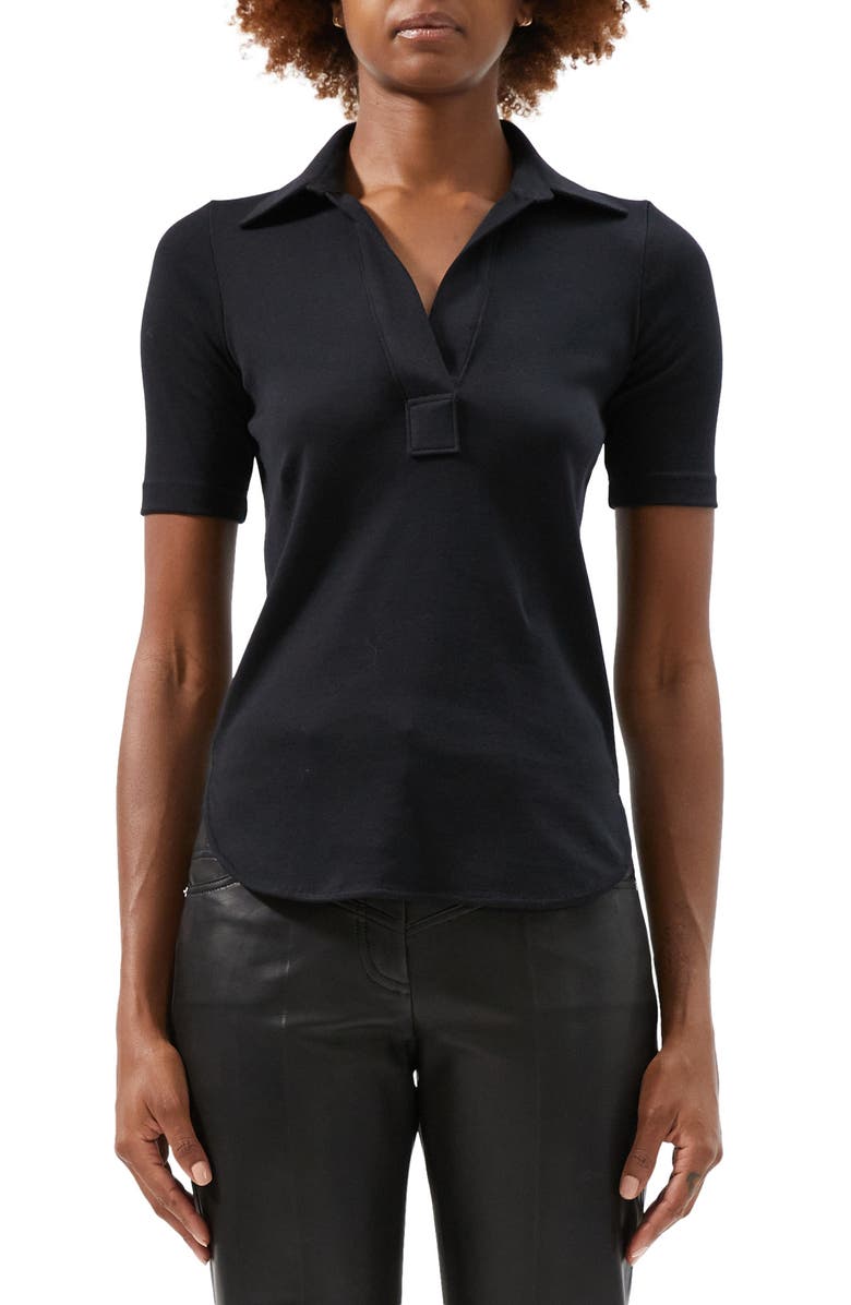 Helmut Lang Skinny Cotton Polo, Main, color, 