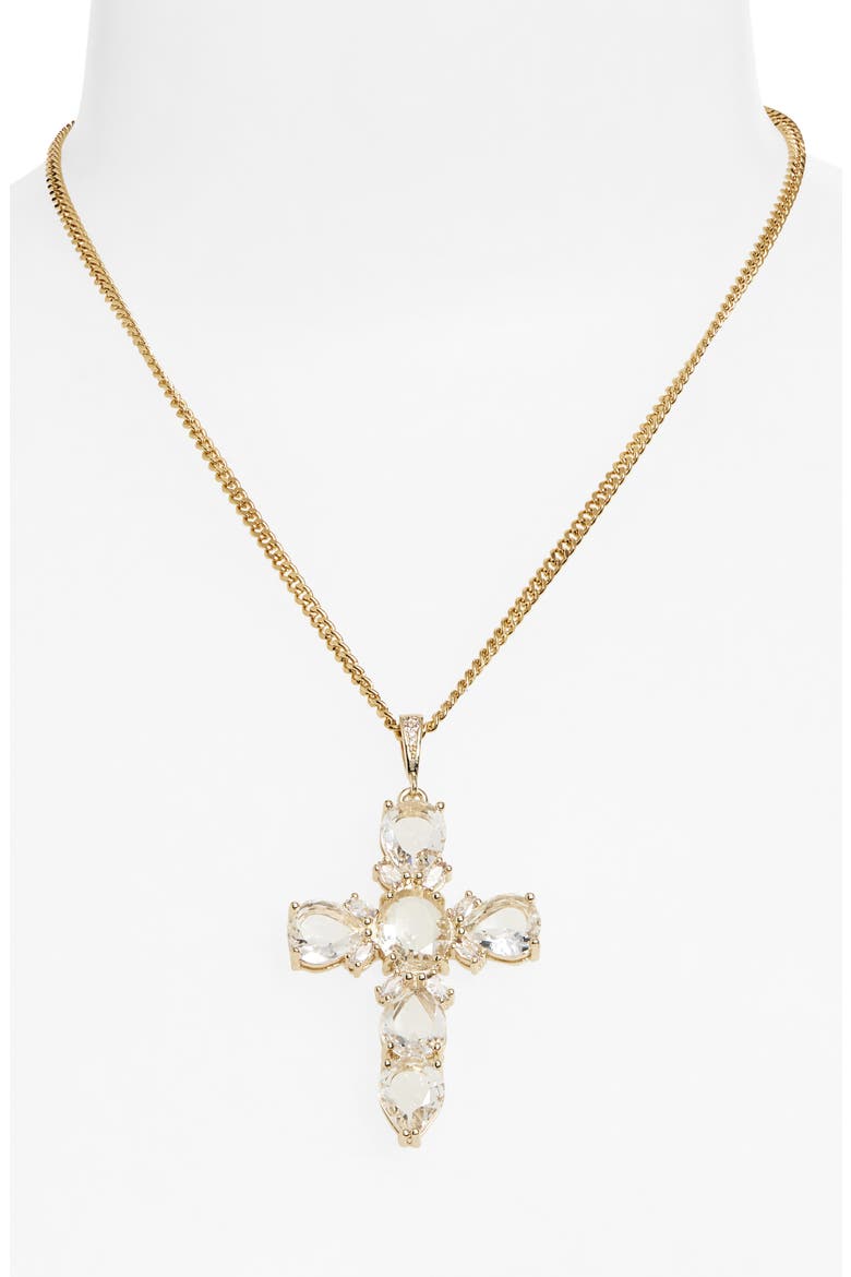 XL Cross Pendant Necklace, Alternate, color, GOLD