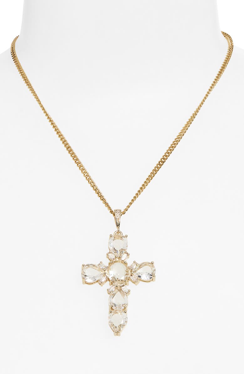 VIDAKUSH XL Cross Pendant Necklace, Alternate, color, Gold