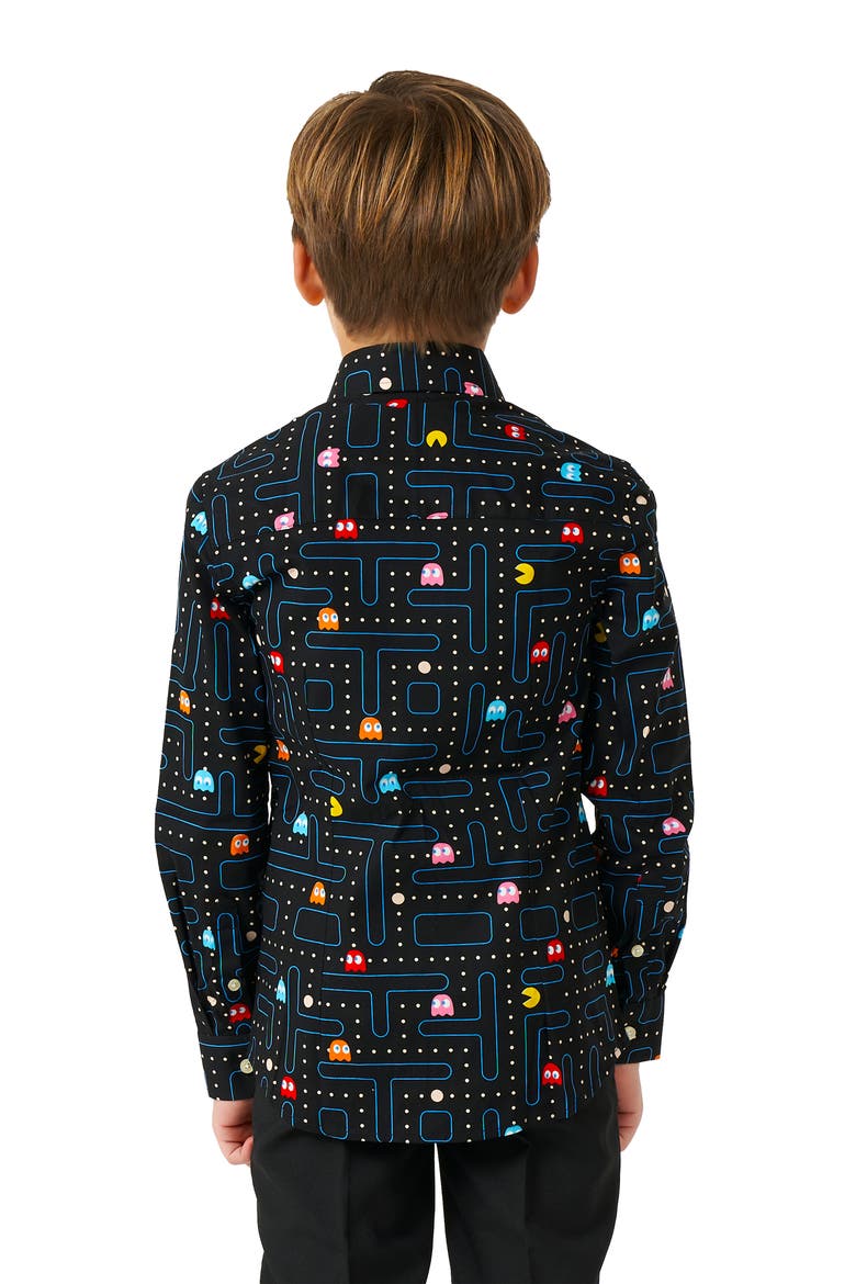 Kids' Pac-Man™ Dress Shirt, Alternate, color, BLACK