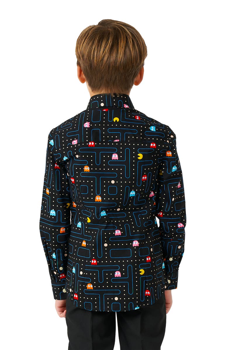 OppoSuits Kids' Pac-Man<sup>™</sup> Dress Shirt, Alternate, color, Black