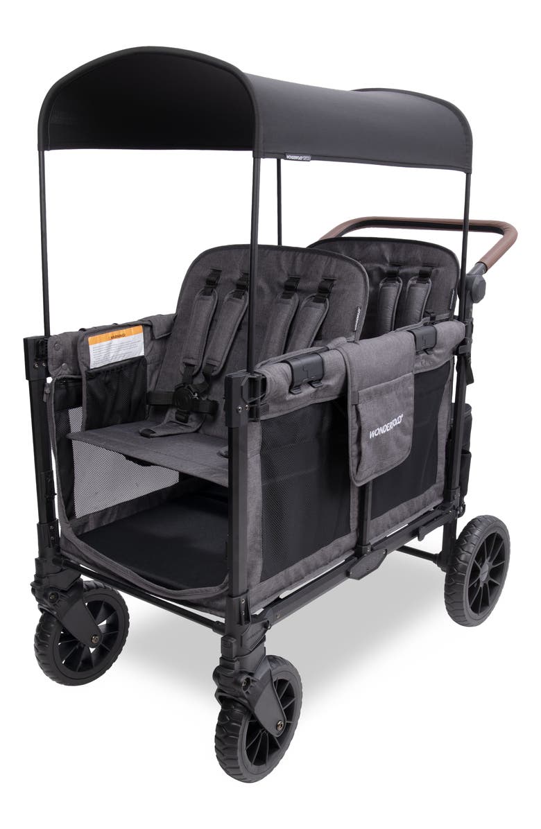 WonderFold W4 Luxe Pro 4-Passenger Multifunctional Stroller Wagon, Alternate, color, Gray