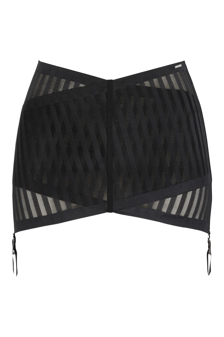 Show 'n' Tell Stripe Garter Skirt, Alternate, color, BLACK CAVIAR