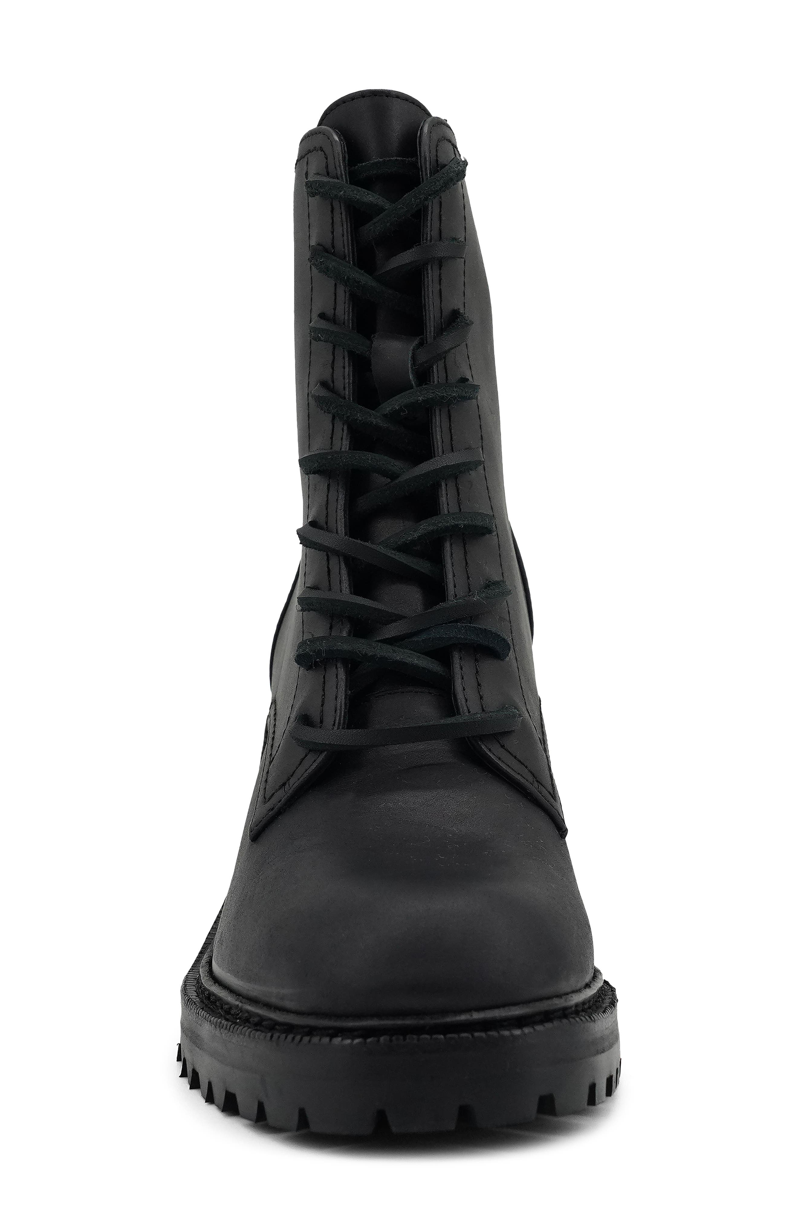 Artisan Crafted By Zigi Semi High Lace-Up Boot, Alternate, color, Black Leather