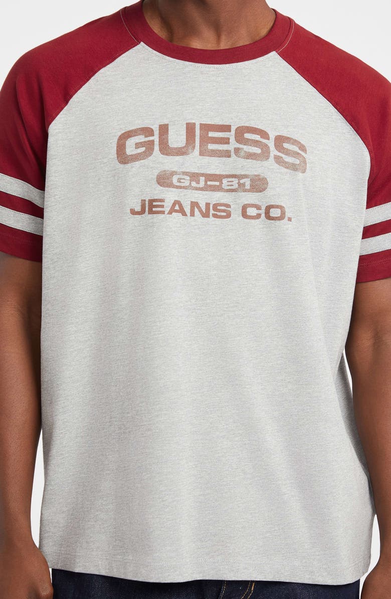 GUESS JEANS Raglan Sleeve Graphic T-Shirt, Alternate, color, 