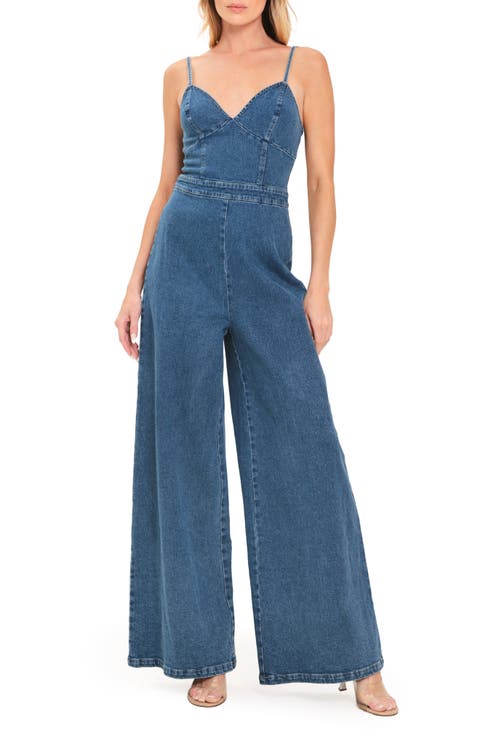 Denim Wide Leg Jumpsuit