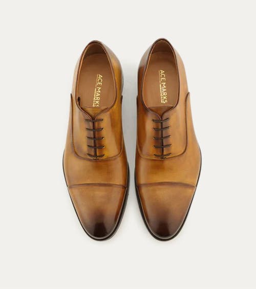 Ace Marks Griffin Cap Toe Oxford In Brown