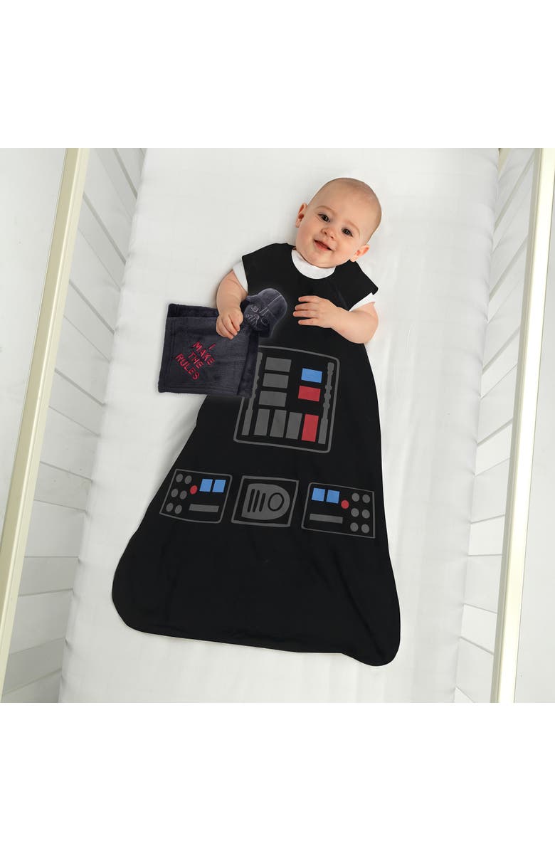 Lambs & Ivy Star Wars Darth Vader Wearable Blanket & Lovey Baby Gift Set - 2pc, Alternate, color, Black