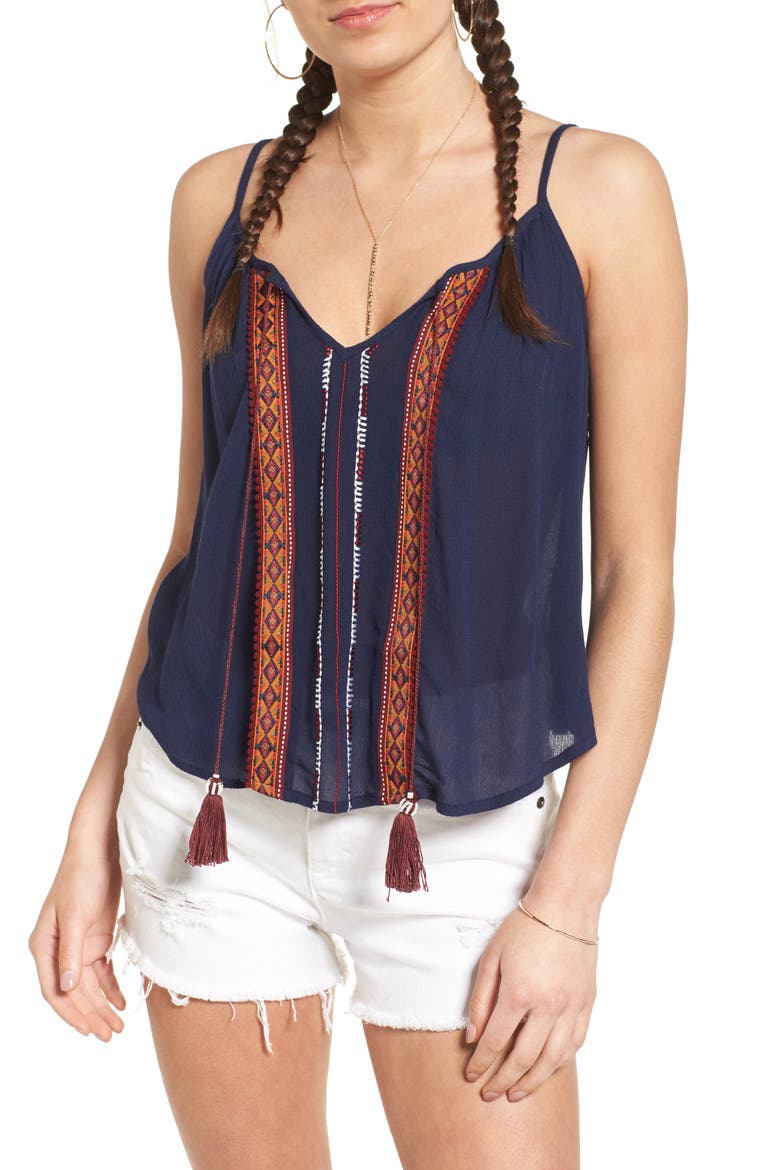 Embellished Camisole, Main, color, NAVY/ BURGUNDY