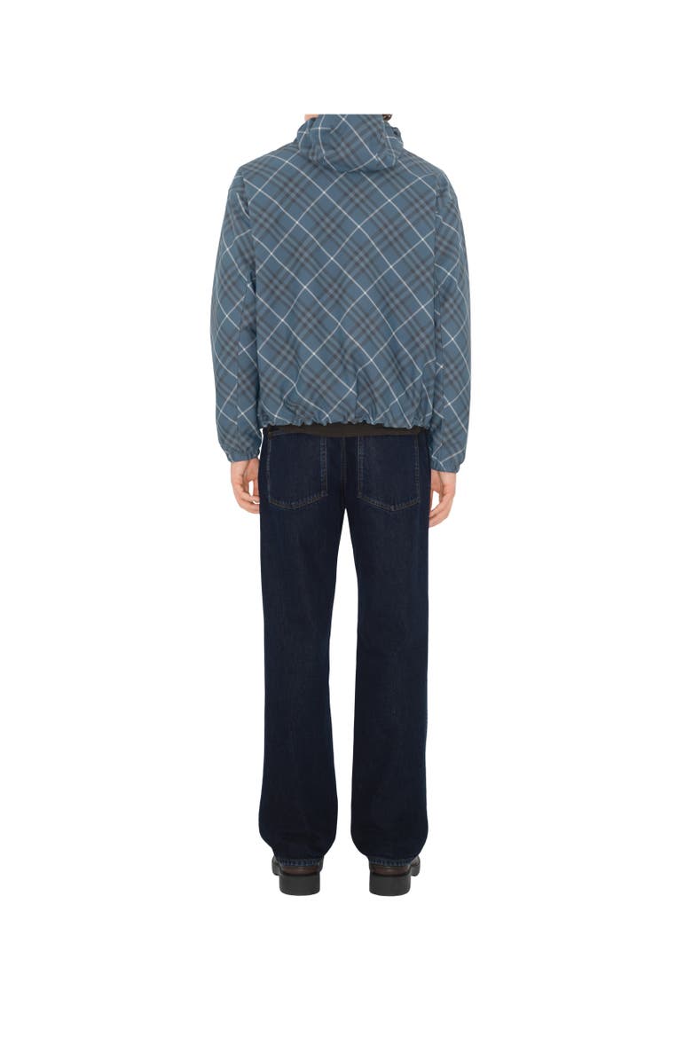 Burberry Reversible Check Hooded Jacket, Alternate, color, Pewter