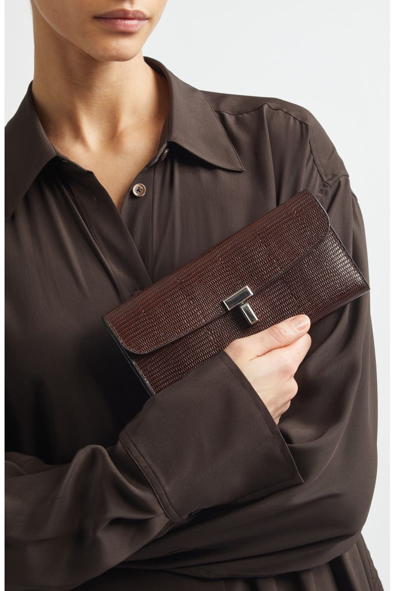 T-Lock Lizard Embossed Wallet, Alternate, color, BROWN
