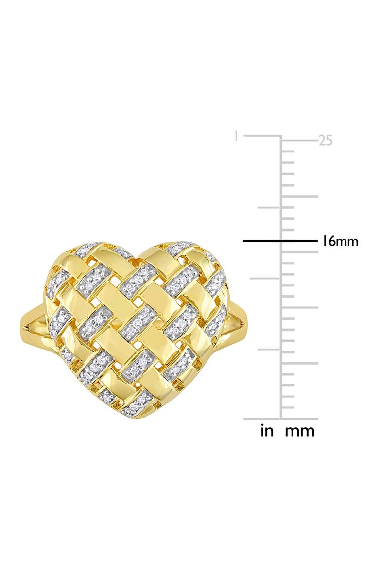 Diamond Heart Lattice Ring - 0.129 ctw, Alternate, color, GOLD/ DIAMOND