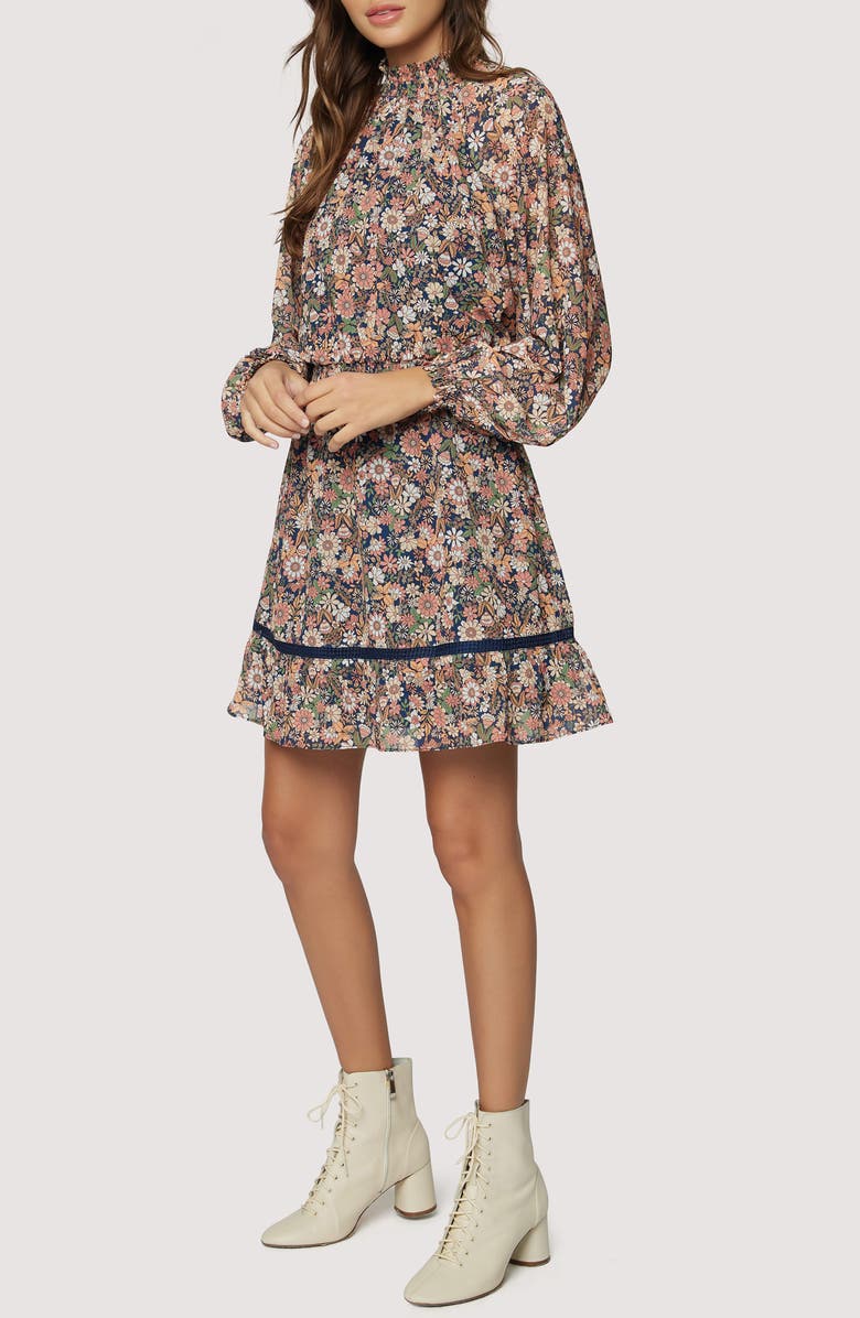 Lost + Wander Flower Power Mini Dress, Alternate, color, 