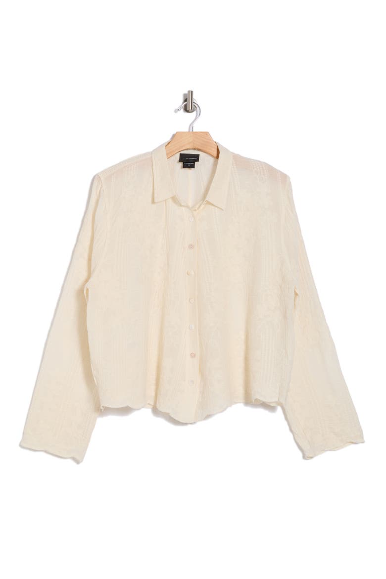 Embroidered Button Down Top, Alternate, color, NATURAL