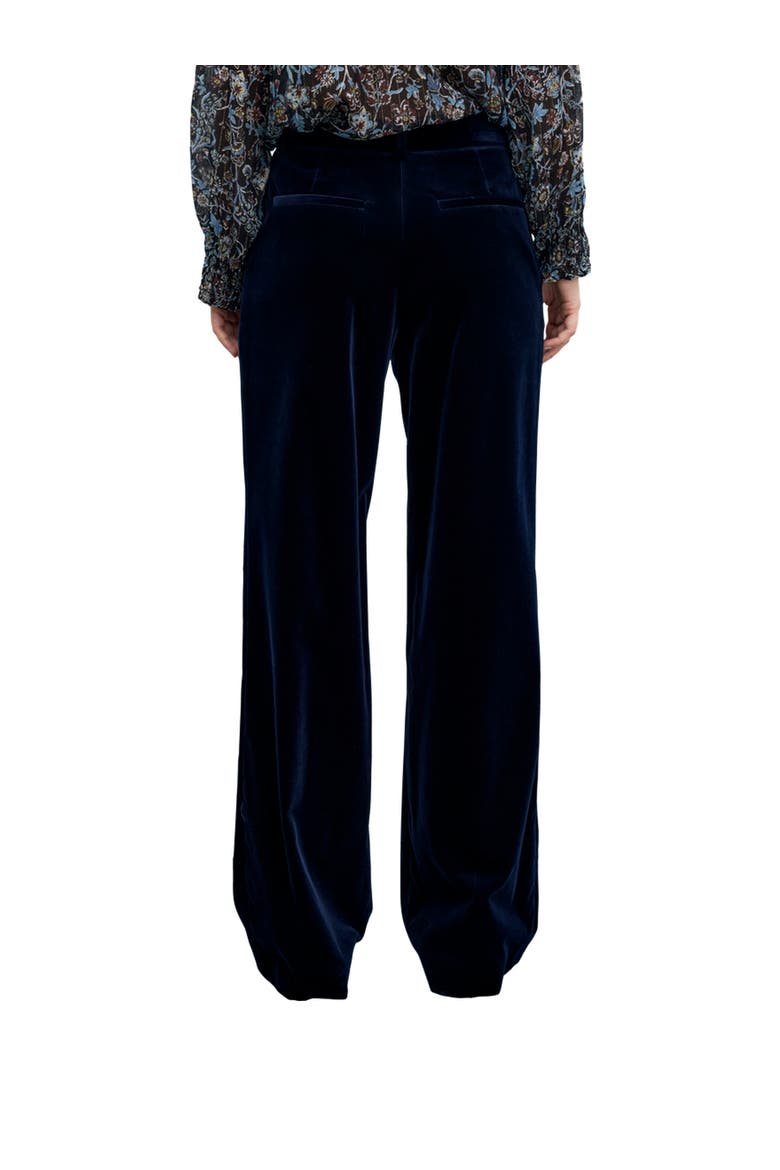 Mya Velvet Wide Leg Pants, Alternate, color, Navy Blue