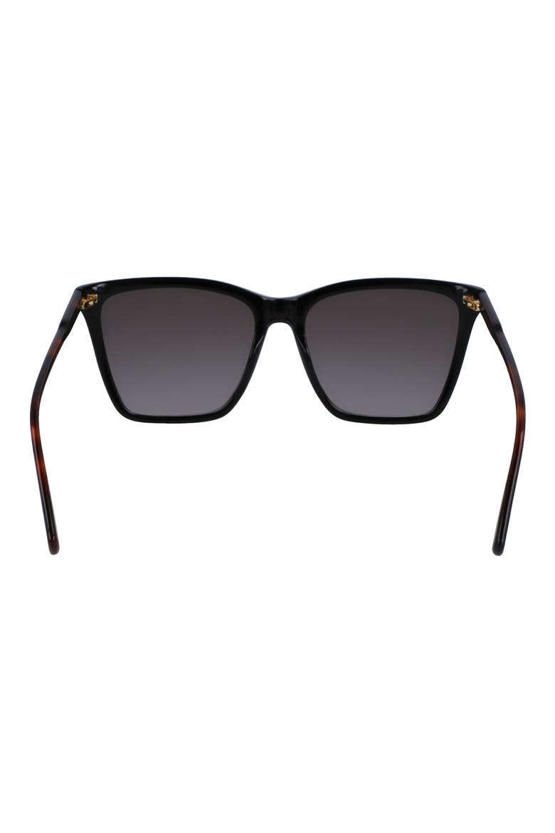 Le Pliage 56mm Gradient Rectangular Sunglasses, Alternate, color, BLACK