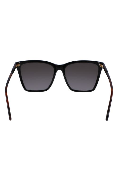 Longchamp Le Pliage 56mm Gradient Rectangular Sunglasses In Black