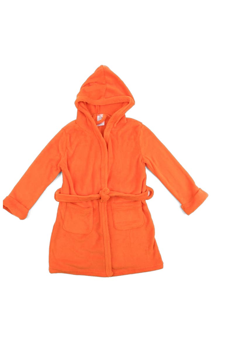 Kids Fleece Hooded Robe, Solid Colors, Main, color, Orange