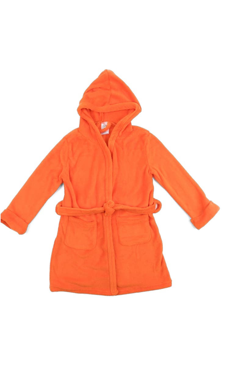 Leveret Kids Fleece Hooded Robe, Solid Colors, Main, color, Orange