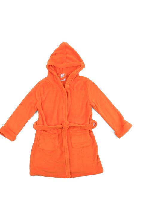 Kids Fleece Hooded Robe, Solid Colors