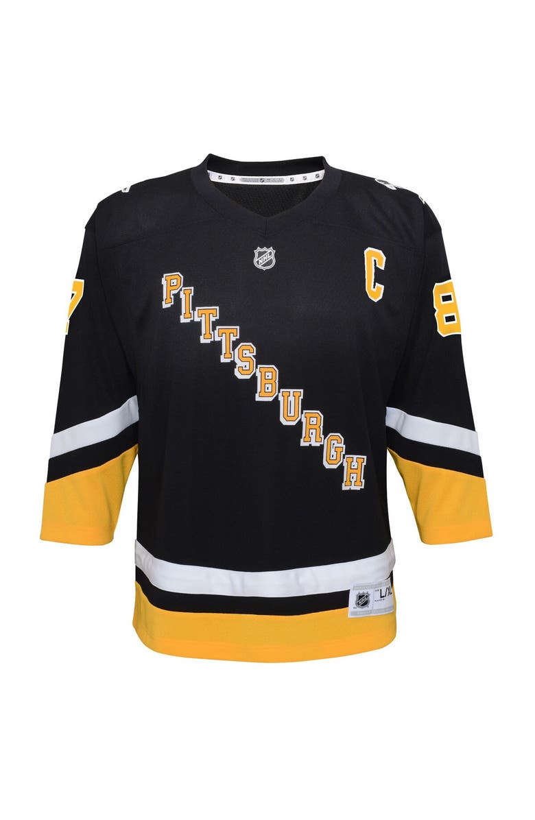Outerstuff Youth Sidney Crosby Black Pittsburgh Penguins 2021/22 Alternate Replica Player Jersey, Alternate, color,