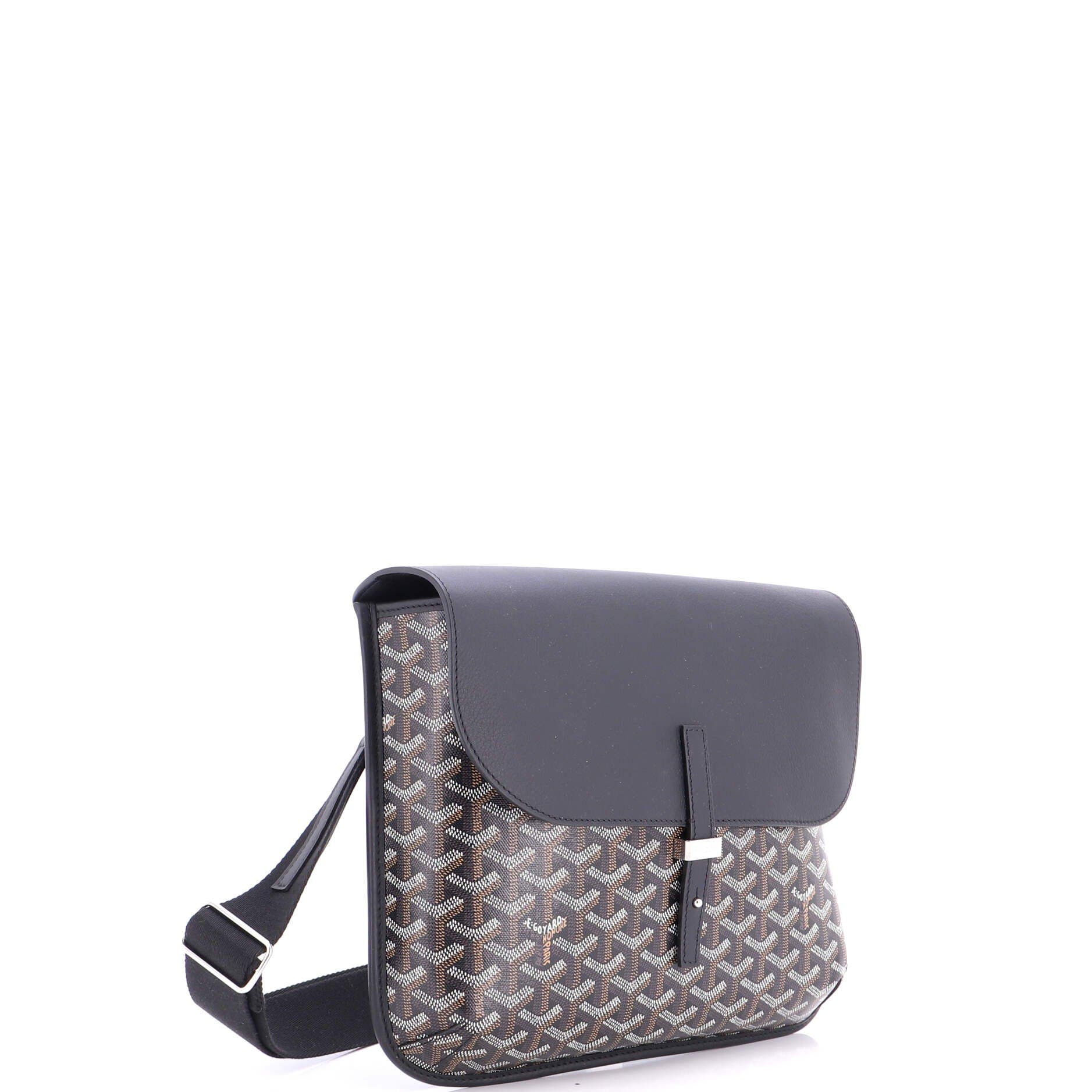 Pre-Owned Goyard Coursier Messenger Bag Coated Canvas and Leather, Alternate, color, Black