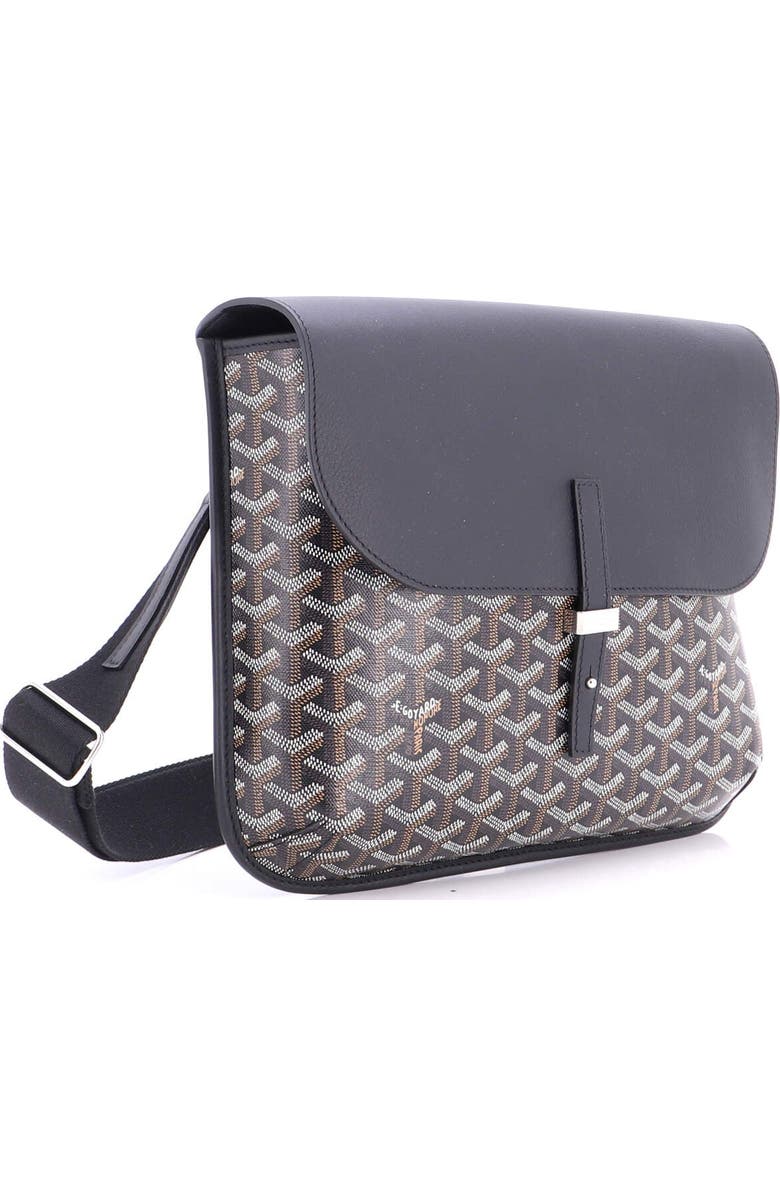 Pre-Owned Goyard Coursier Messenger Bag Coated Canvas and Leather, Alternate, color, Black