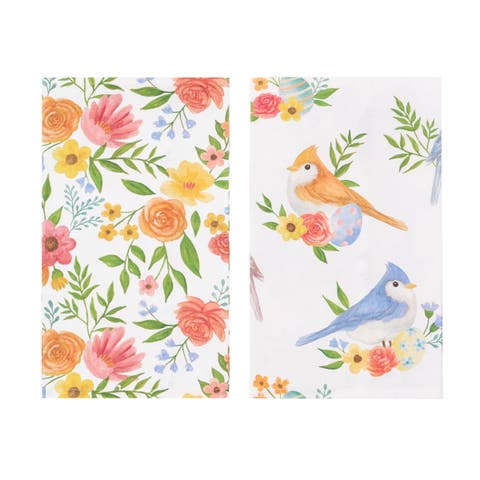 Spring Flora Bird Towel Set of 2
