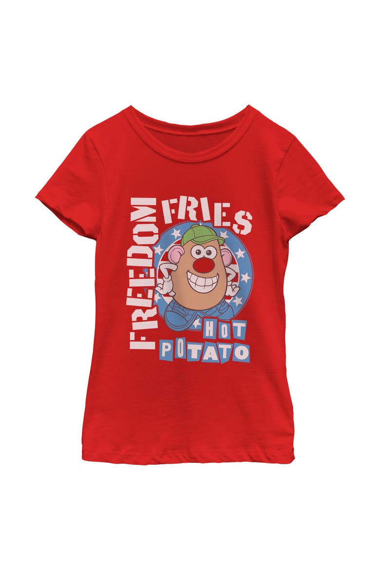 Girl's Mr. Potato Head Freedom Fries  Graphic T-Shirt, Main, color, Red