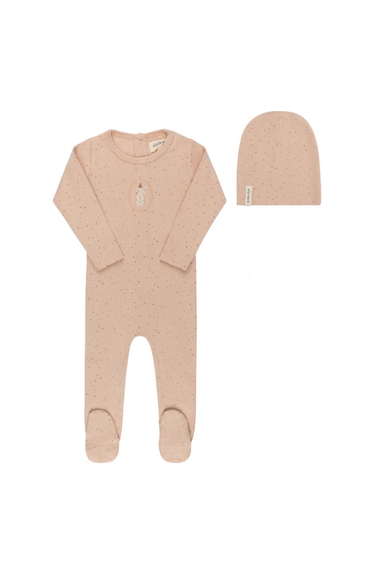 Speckled Bunny Collection -  Footie + Beanie, Main, color, Pink
