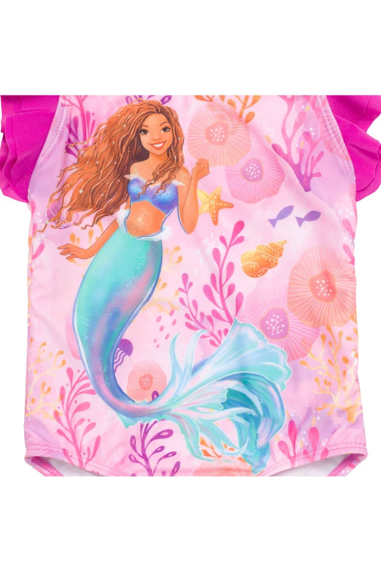 The Little Mermaid Princess Ariel One-Piece Bathing Suit, Alternate, color, Ariel Magenta Pink
