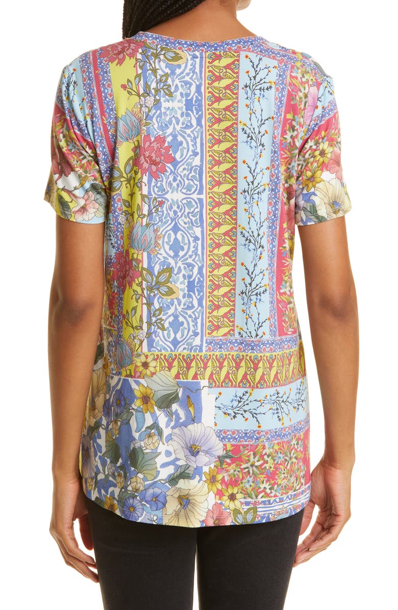 Johnny Was Midsummer Favorites Floral V-Neck T-Shirt, Alternate, color, 