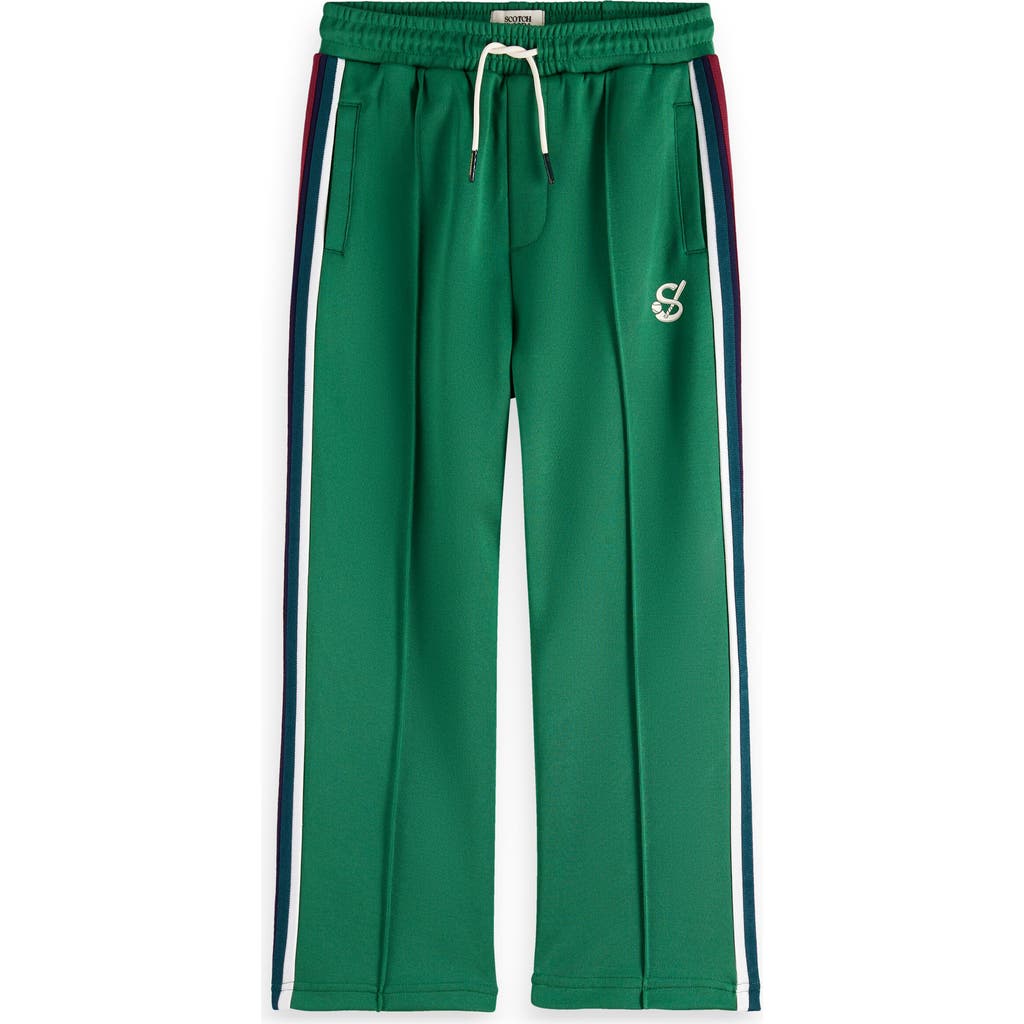 Scotch & Soda Kids' Straight Fit Tricot Track Pants In Bright Green