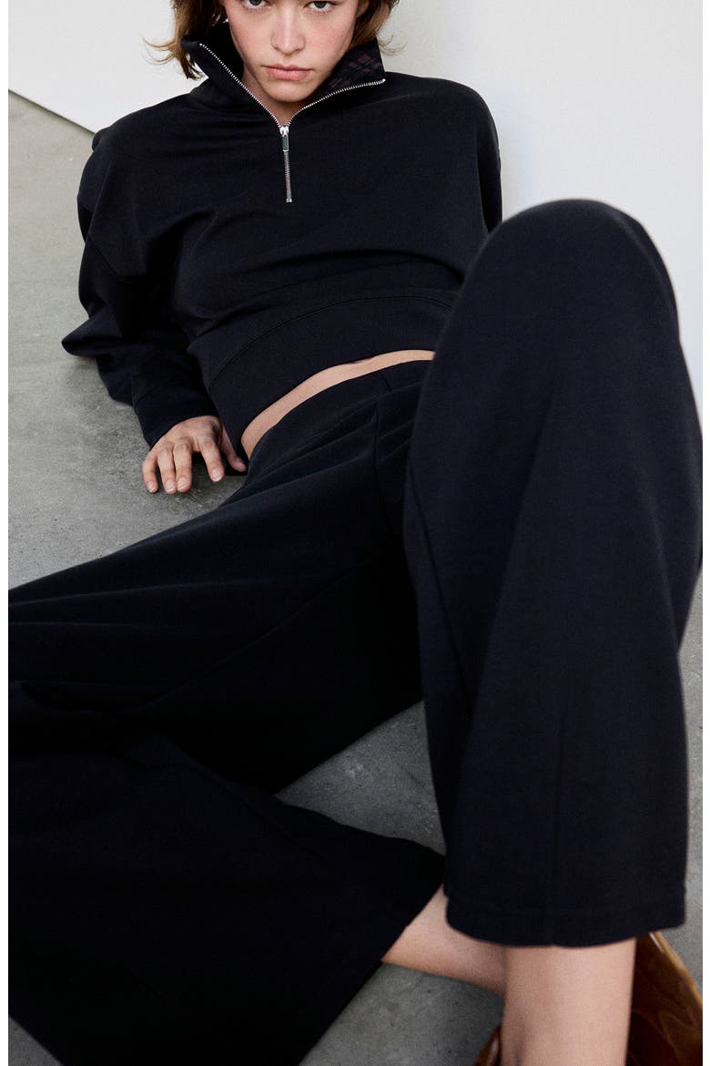 Straight Mid Rise Knit Pants, Alternate, color, NAVY