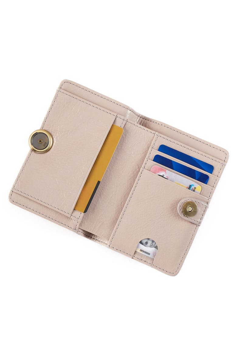Small Hutton Leather Bifold Wallet, Alternate, color, STONE GLOSS