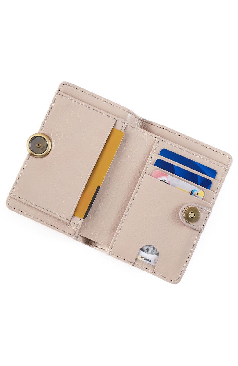 HOBO Small Hutton Leather Bifold Wallet, Alternate, color, Stone Gloss