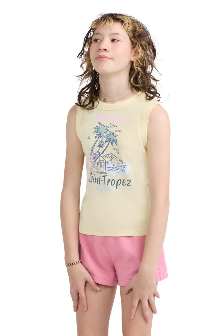 Kids' St. Tropez Cotton Blend Tank, Alternate, color, ANISE FLOWER